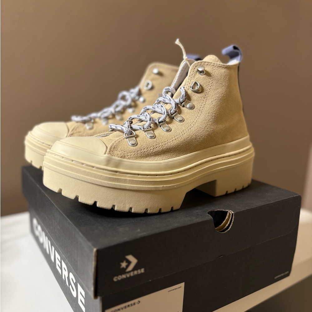 Converse Tan Chunky Platform Sneakers